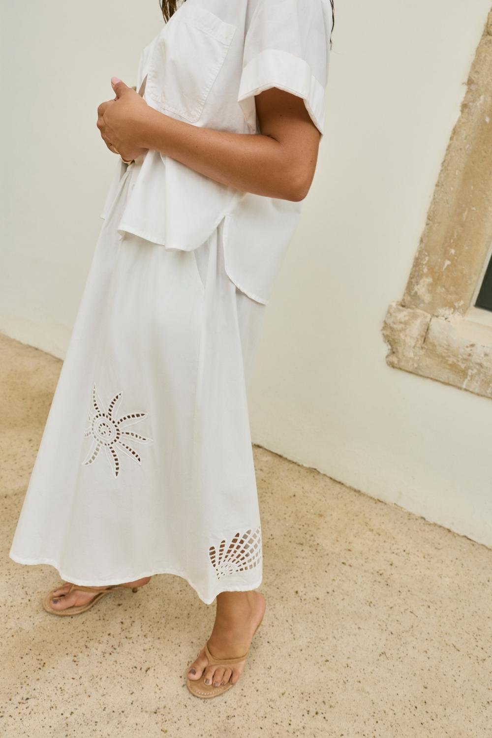 VILAYKI Midi Skirt - Snow White - VERO MODA & VILA Bergvik